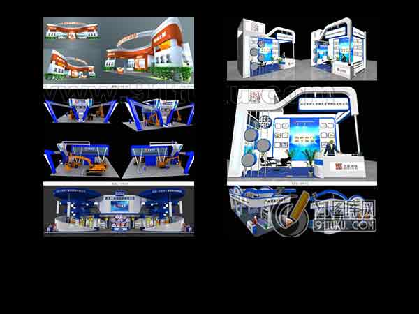 3d Model package includes exhibition booth