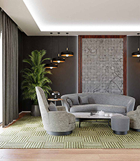 3d model living room modern interior