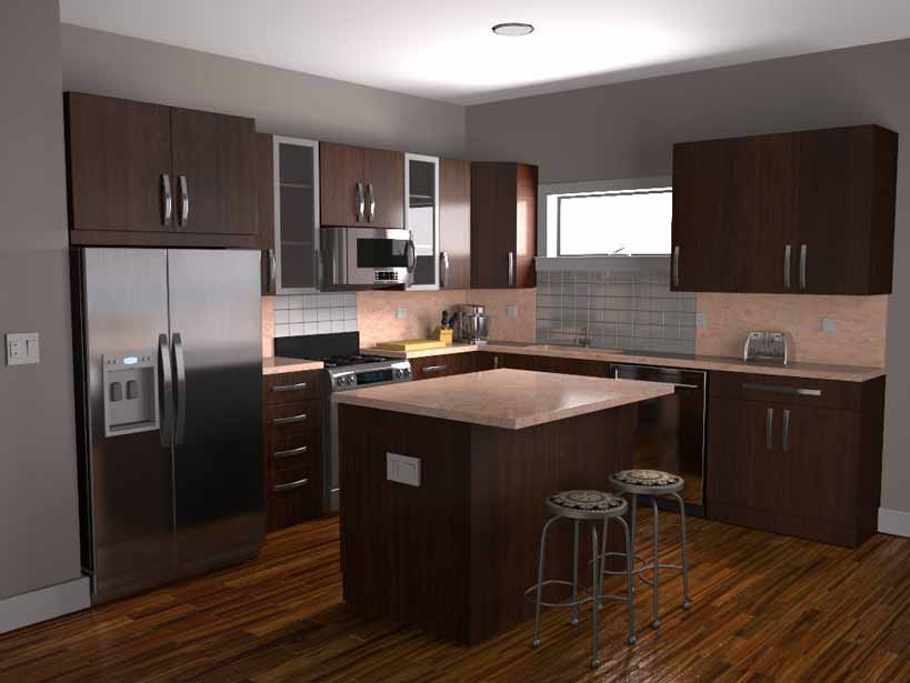 kitchen 3d model low poly ma mb